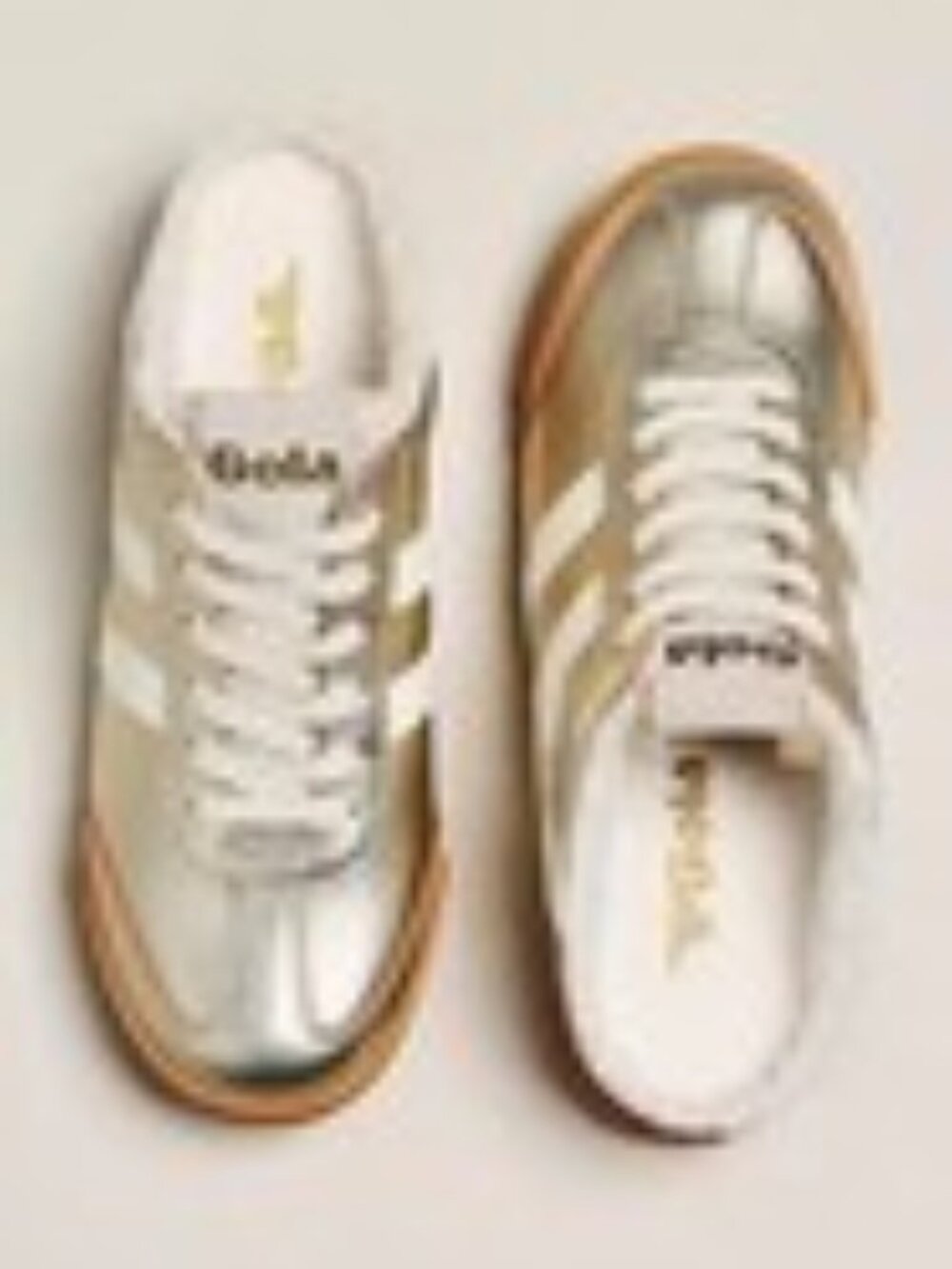 NWOT GOLA ~ Elan Cozy Shearling Lined Mule Sneakers ~ Leather ~ 9 ~ Metallic
